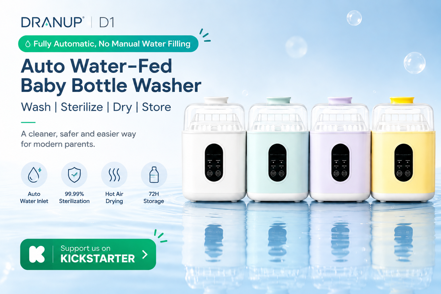 Dranup Unveils All-in-One Smart Baby Bottle Washer & Sterilizer