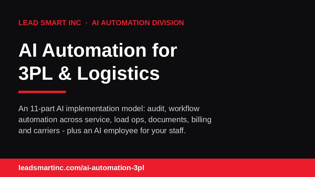Lead Smart Inc Launches AI Automation Division for 3PL and Logistics Companies