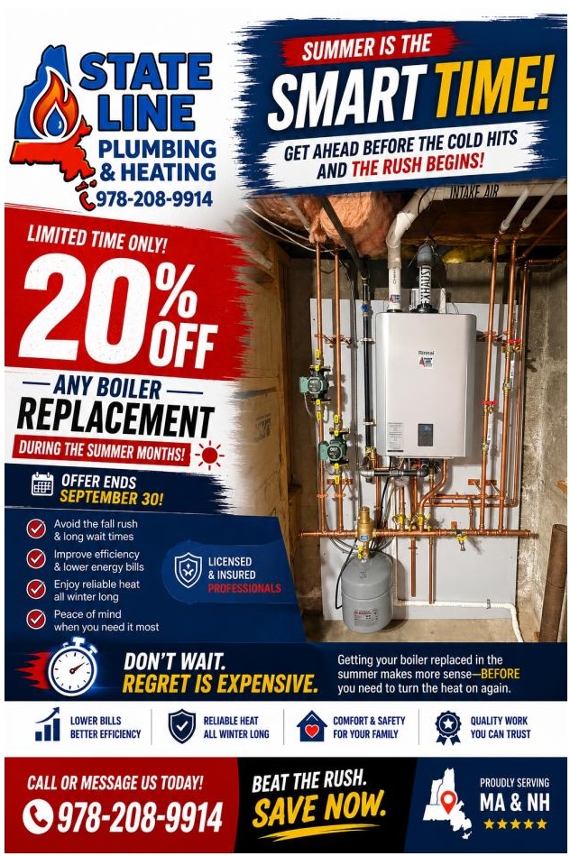Plaistow Plumber Expands Service Work on Both Sides of the Line: State Line Plumbing and Heating
