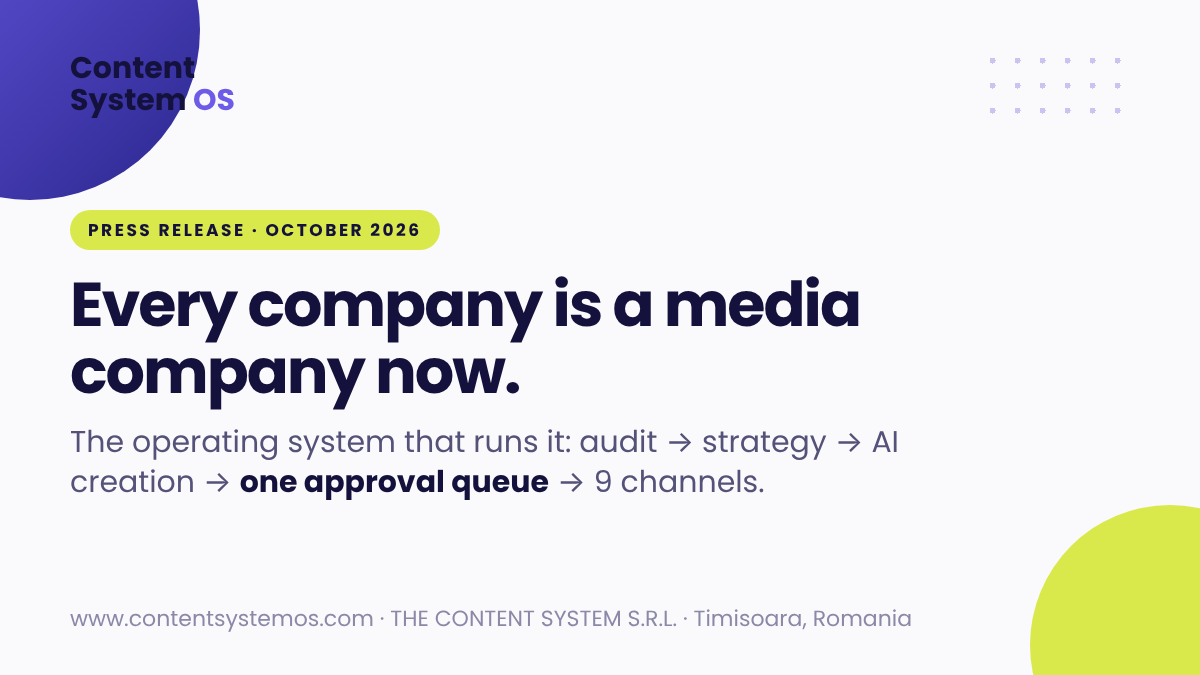 A Nine-Minute Brand Audit and One Approve Button: ContentSystemOS Opens Its Founder Edition