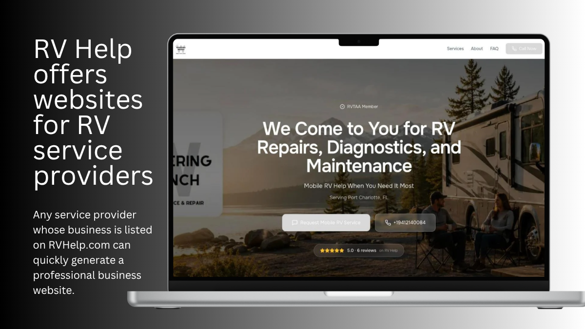 RV Help Now Offers Websites for Mobile RV Technicians and Inspectors