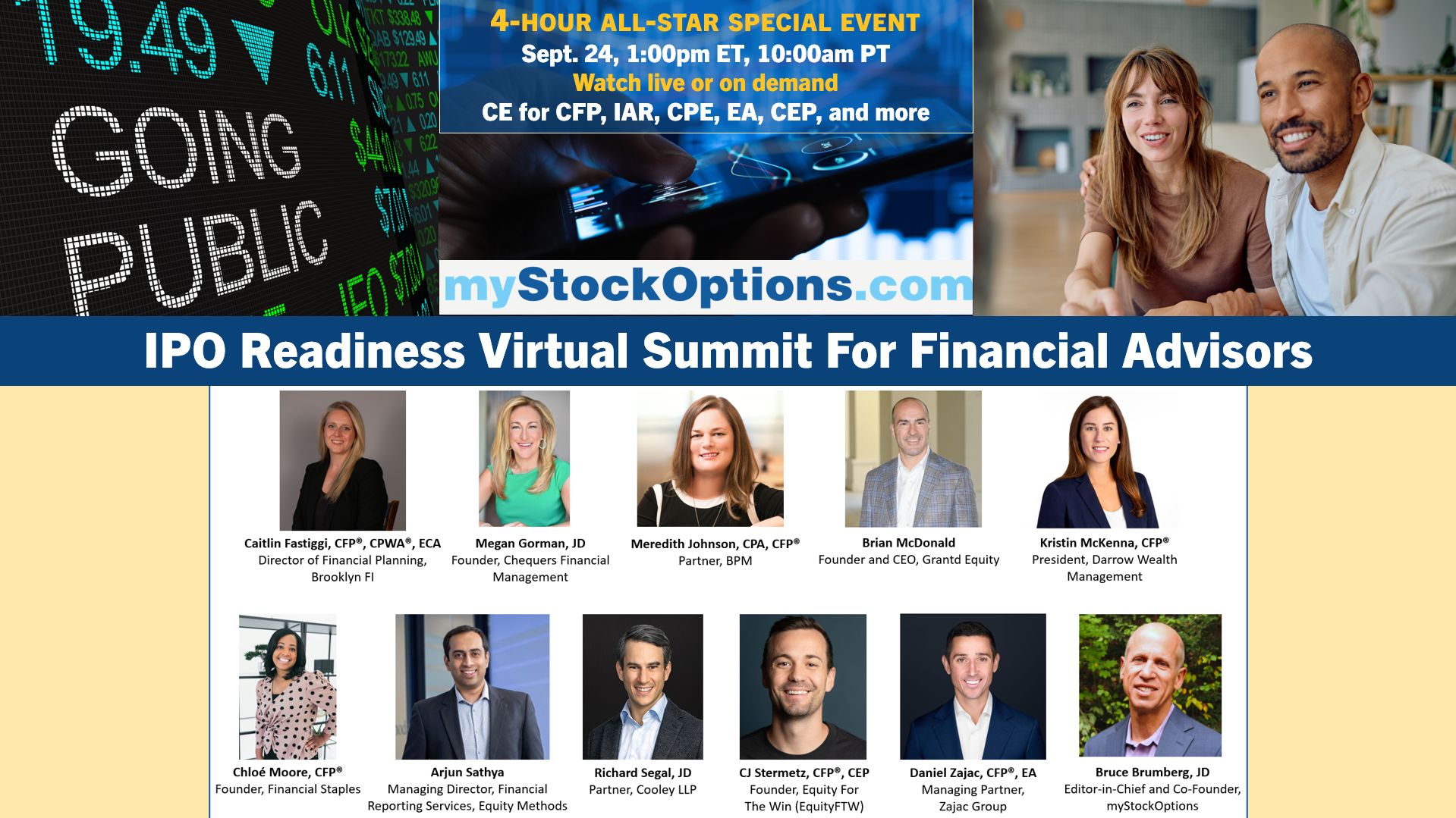 myStockOptions.com IPO Summit For Advisors Offers Financial-Planning Expertise Amid Record IPO Year