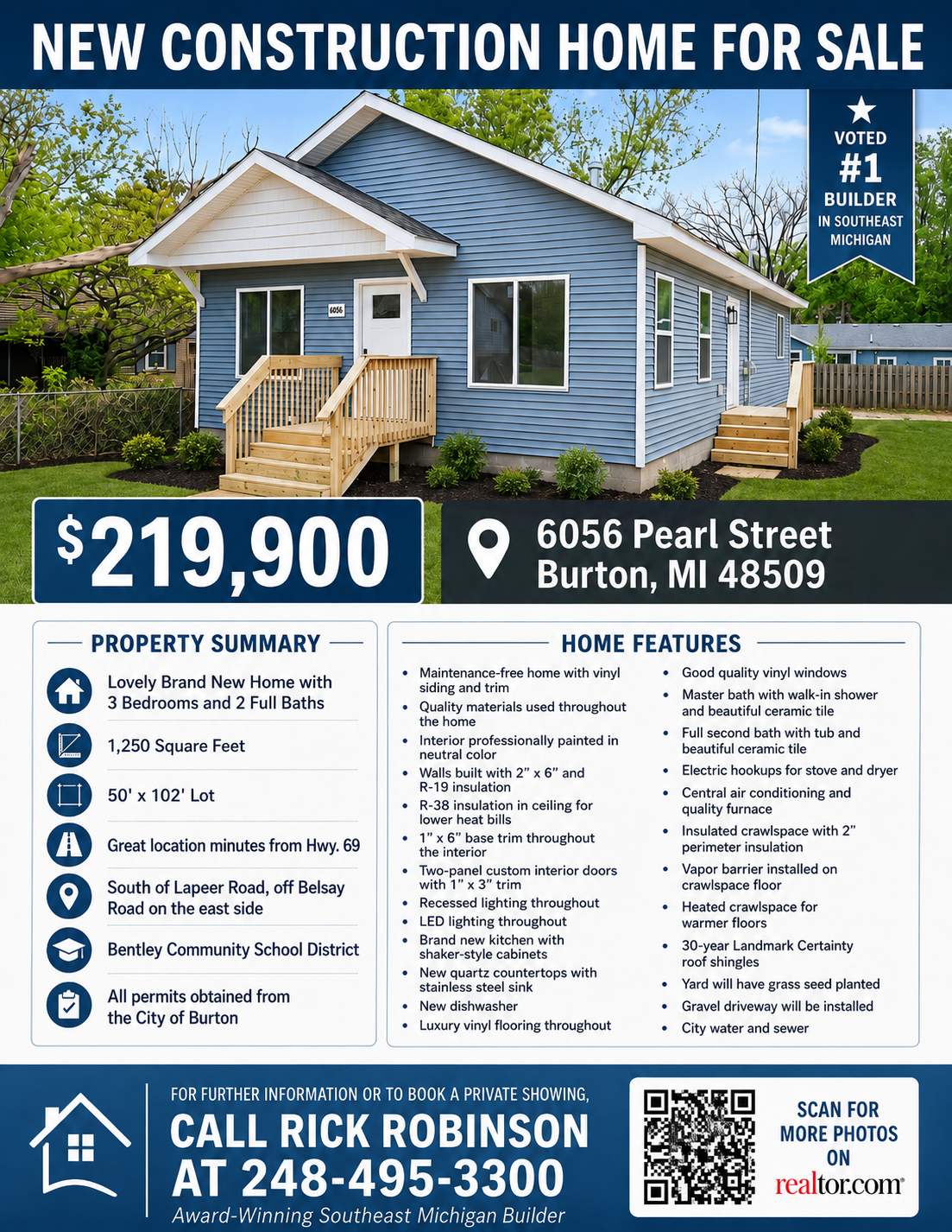 National Real Estate Network Names Robinson Construction #1 in Michigan for New-Home Construction
