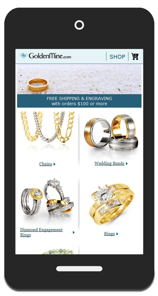 Customers-on-the-Go Can Shop More Easily for Jewelry at GoldenMine’s New Mobile Site
