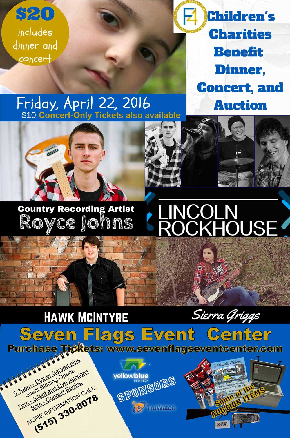 yellowblue and TruWatch’s F4 Foundation Announce Children’s Charities Benefit Dinner, Concert and Auction