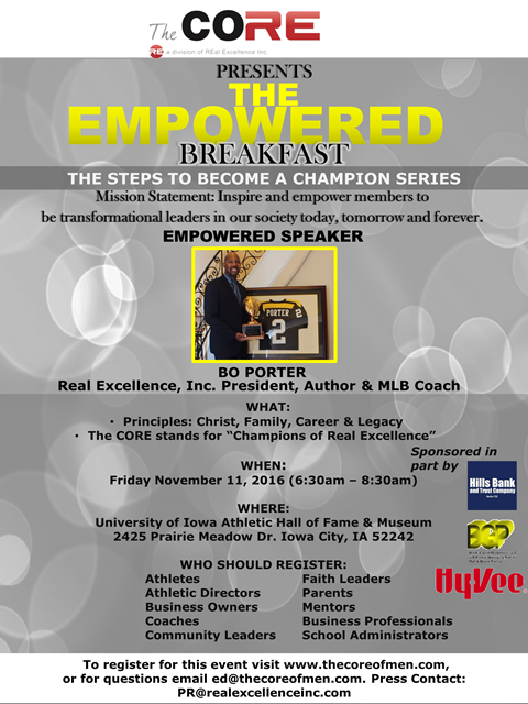 The CORE of Men, announces the second date for the brands Empowered Breakfast events