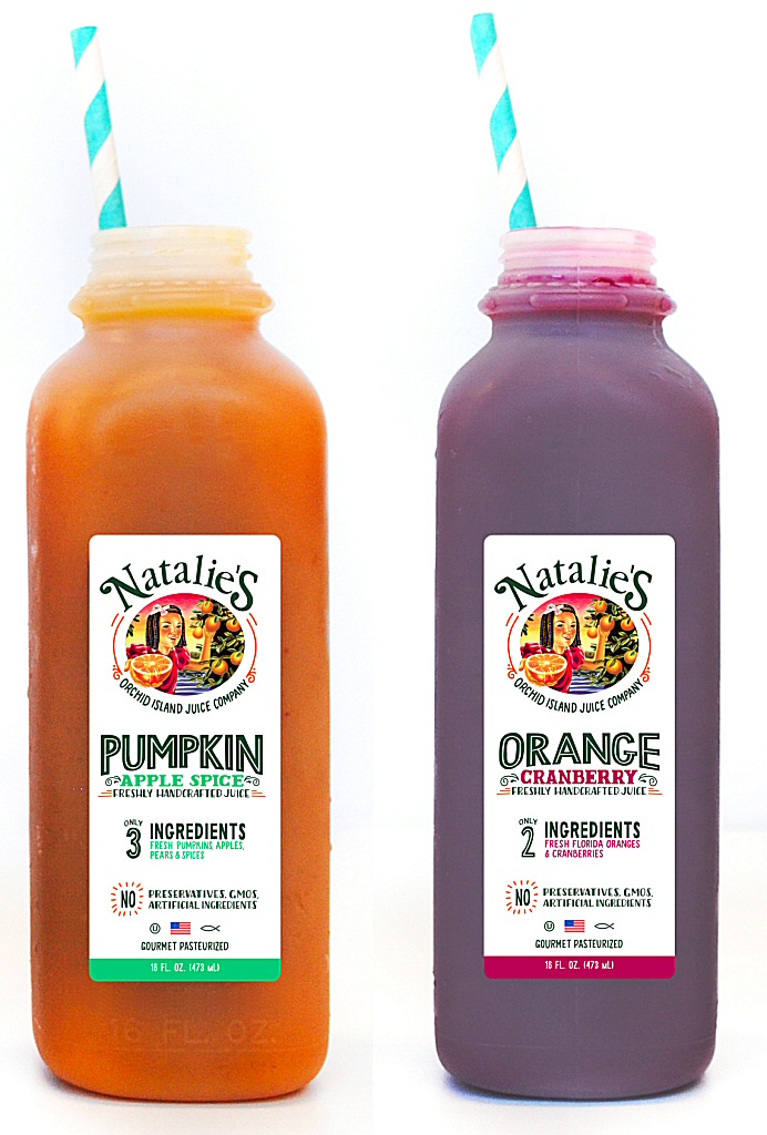 Editors select Natalie's Orchid Island Juice Company's Pumpkin Apple Spice &amp; Orange Cranberry