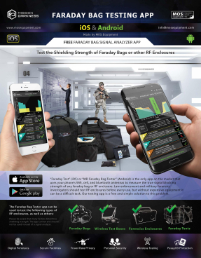 MOS Equipment Releases Phone App for Testing Signal Blocking Strength of Faraday Bags