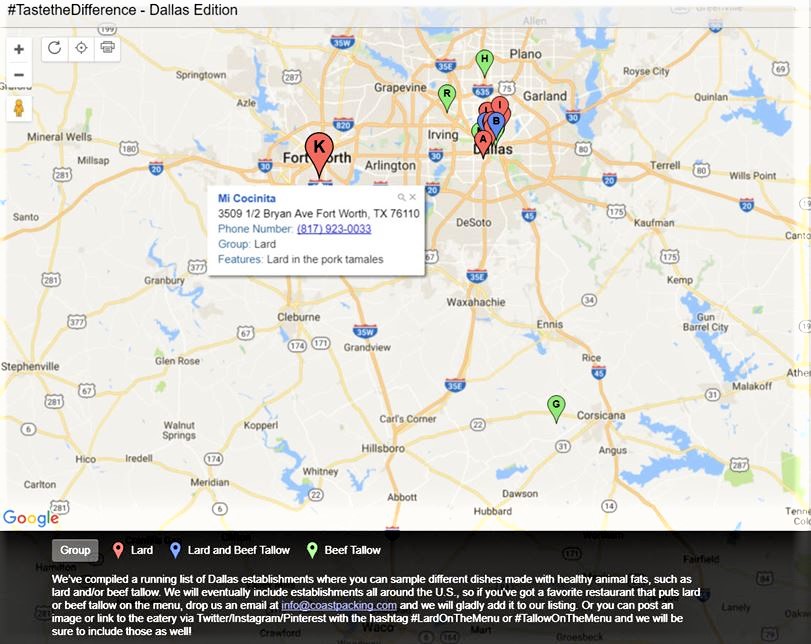 Coast Packing’s ‘Taste the Difference’ Online Guide to Lard, Beef Tallow Comes to Dallas/Ft. Worth