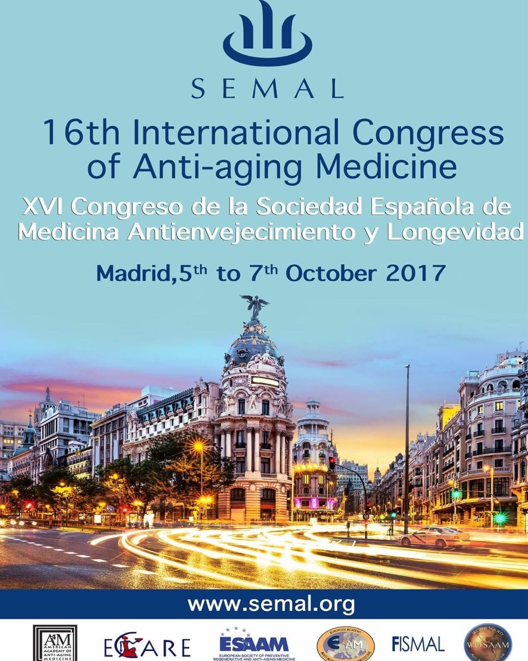 ISSCA to Sponsor 16th International Congress of Anti-Aging in Madrid