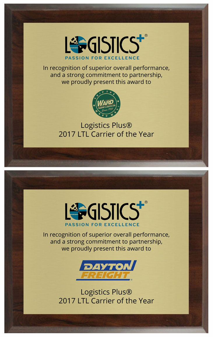 Logistics Plus Recognizes 2017 LTL Carriers of the Year