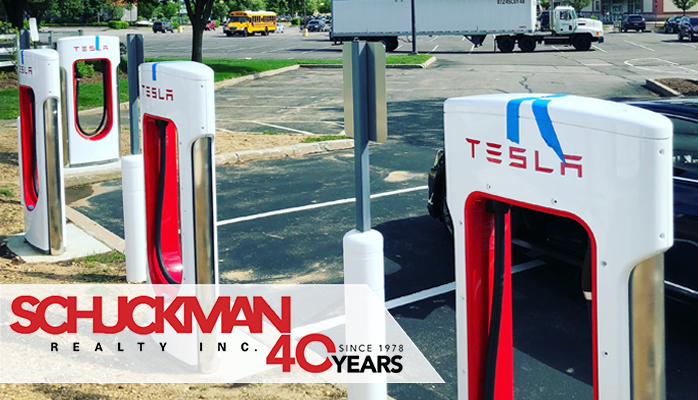 Schuckman Realty Inc. Instrumental in Bringing Tesla Auto Supercharging Station to Islandia Shopping Center, Islandia NY.