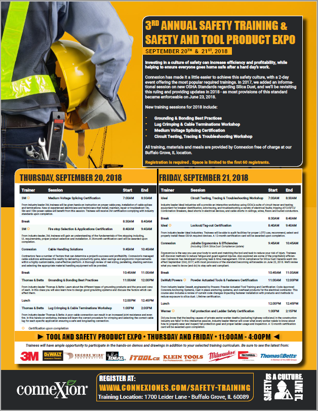 Registration Open for Connexion 2018 Electrical Safety and OSHA Compliance Training Event