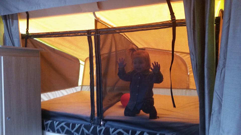Adelaide Annexe and Canvas keeping children safe with caravan safety wall and dividers