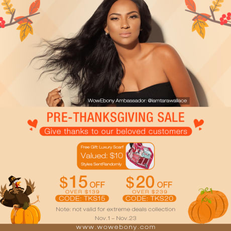 WoWEbony Announces 2018 Pre-Thanksgiving Sale