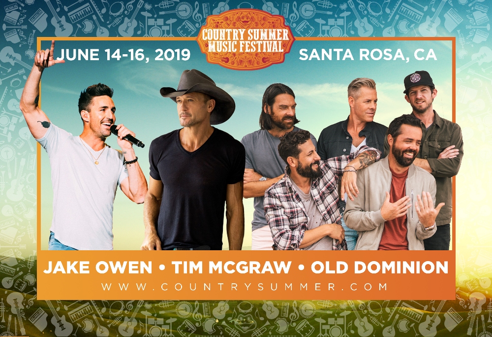 Tim McGraw, Jake Owen and Old Dominion Headline Country Summer Music Festival 2019