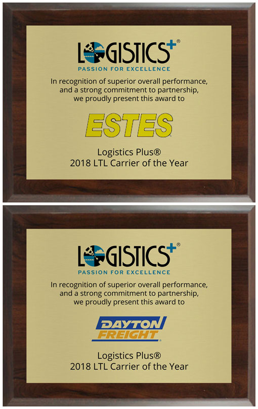 Logistics Plus Recognizes 2018 LTL Carriers of the Year