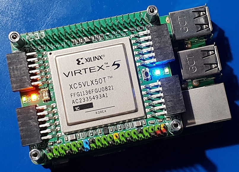 SRKH Designs launch NovaPi NP01 - a stackable Virtex-5 FPGA hat for Raspberry Pi