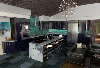 New Cabinet Company, Toro Kitchen Cabinets Powder-Coated Steel Doors Bring a POP of Color to Modernist Kitchens