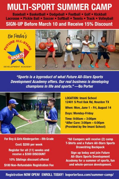 Bo Porter announces the 2020 Future All-Stars Sports (FASS) Development Academy Summer Camp