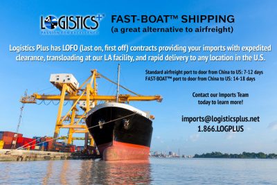 Logistics Plus Offers FAST-BOAT™ Shipping Services as Airfreight Alternative