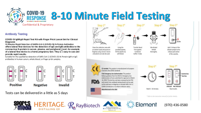 ReOPen America has 20 million Covid-19 Rapid Test for Phase 1,2,&3 reopening process.