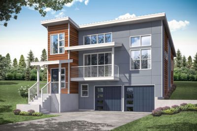 Associated Designs - Modern Sheffield Home Plan offers bright and spacious reverse living floor plan