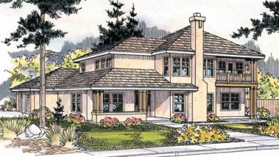 Associated Designs - Eye-Catching Mediterranean House Plan Hazelton Offers a Unique Floor Plan