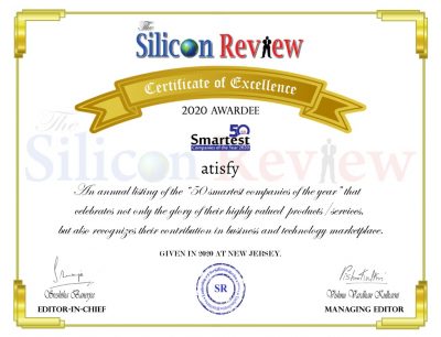 atisfy® named one of The Silicon Review Magazine’s 50 Smartest Companies of the Year 2020.