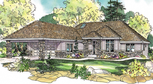 Associated Designs - Ranch House Plan Stonecrest Offers a Sunny Great Room at it's Heart
