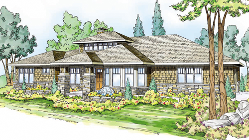Associated Designs - Prairie House Plan Metolius Offers a Bright and Open Floor Plan