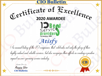 atisfy® featured in CIO Bulletin’s ‘10 Best Service Providers 2020’ list