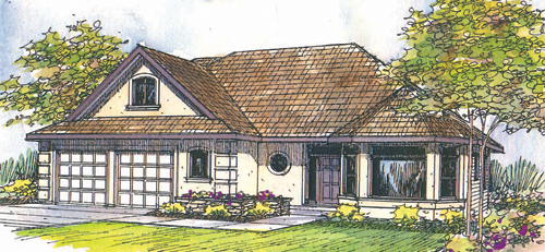 Associated Designs - Contemporary Strasbourg House Plan Shows Off Sleek Stucco Exterior