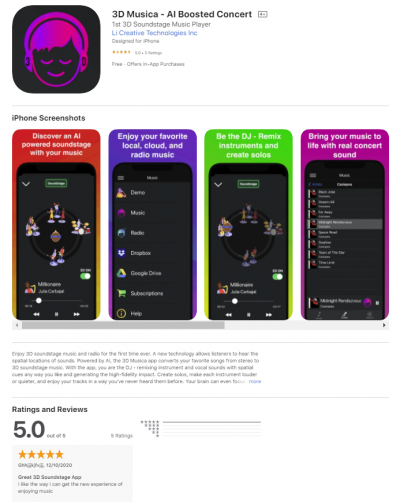 3D Musica - An AI-Powered App Converts Stereo to Incredible 3D Soundstage Music