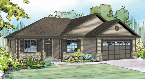 Associated Designs - Ranch House Plan the Eastford Offers Homeowners' Flexbility and Modern Design