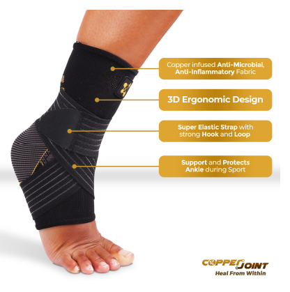CopperJoint Compression Ankle Braces for Men Helps Prevent Further Stretch of Sprained Ankle