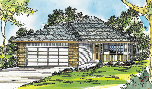 Associated Designs - Ranch House Plan Holly Makes Good Use of a Narrow Building Lot
