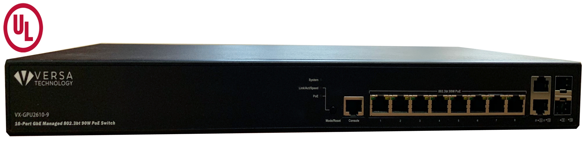 Versa Technology VX-GPU2610-9 PoE Managed Switch Receives UL Approval