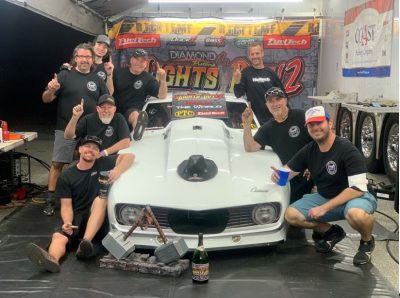 Trifecta Time: At Duck X Productions’ Lights Out12, Coast Packing/R&E Racing Qualifies #1, Sets World Record at 3.502 in Radial vs the World - and Wins