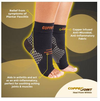 Patients With Achilles Ruptures Find Comfort & Relief Wearing CopperJoint Compression Planters Facitis Support