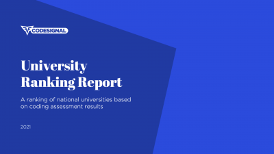 CodeSignal Announces First Annual University Ranking Report Based on Technical Skills