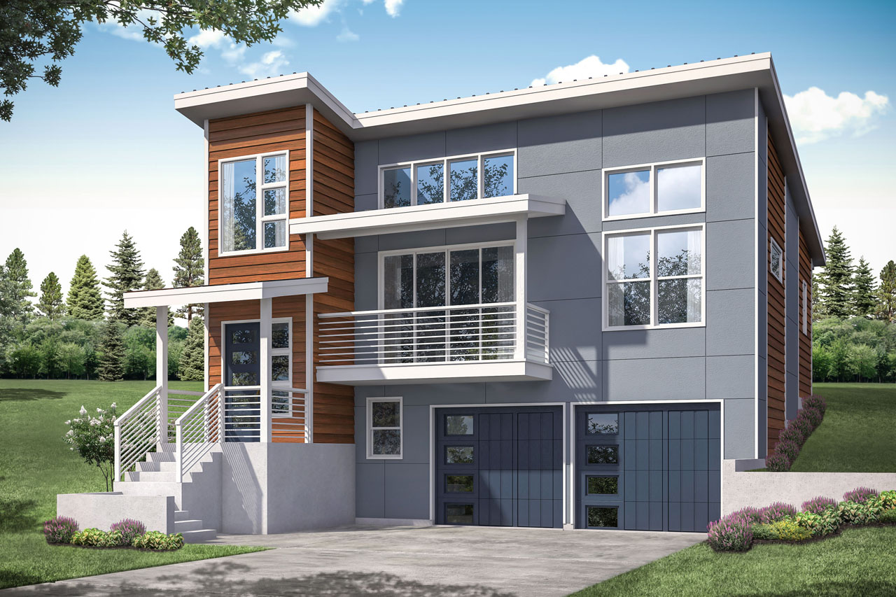 Associated Designs - A View Above the Rest: Sloped Lot Home Design Captures Elevated Views
