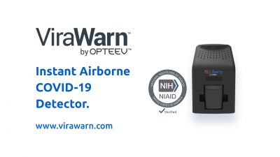 Opteev’s ViraWarn Shows Near 100% Efficacy at Instantly Detecting COVID-19 in the Air