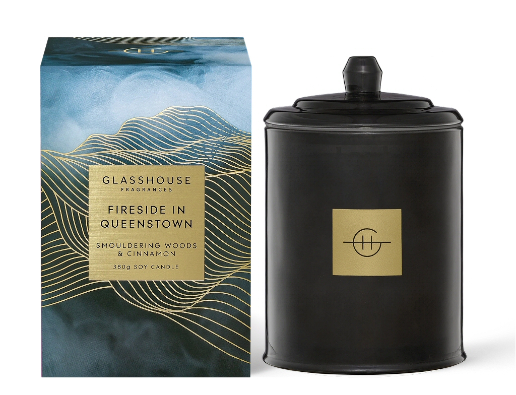 Glasshouse Fragrances Introduces Fireside in Queenstown, a Limited Edition, Winter Season, Triple-Scented Soy Candle That Brings a A Glamorous Apres Ski to your Home.