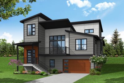 Associated Designs - Modern Split-Level Forest View House Plan Lives up to its Name