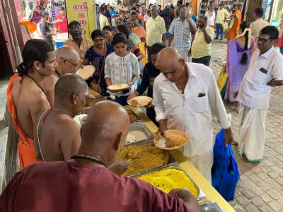 KAILASA Madurai - the oldest Hindu papal state and monastic kingdom continuously feeds the thousands of thronging devotees on Chithirai Peruvizha celebrations