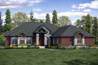 Associated Designs - Stately Toketee Offers Trendy One Story Floor Plan
