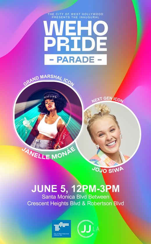 City of West Hollywood #WeHoPride Parade will Feature Janelle Monáe and JoJo Siwa