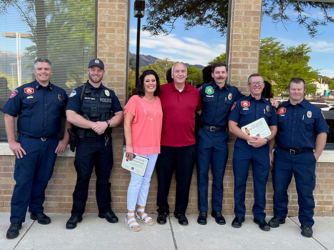 Life-Saving Awards Presented to Intermountain Healthcare Nurse and First Responders by Murray City