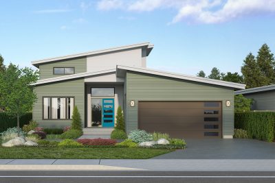 Associated Designs - Shed Roof Lends a Modern Twist to the Pinehurst Two Story House Plan